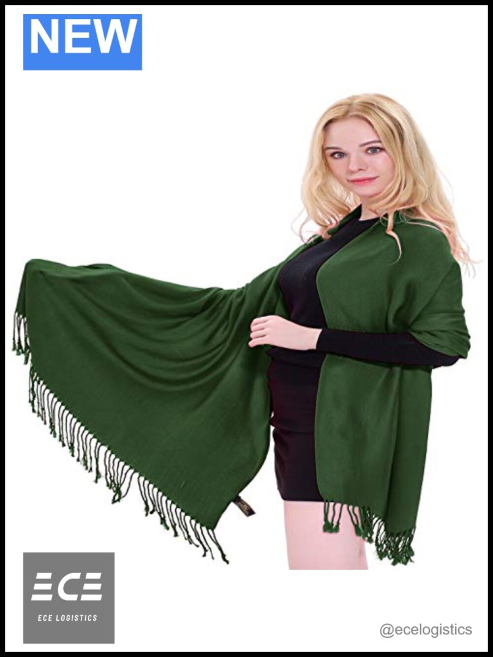 Shawl Wrap Scarf Handmade Nepalese Acrylic Viscose Fringe